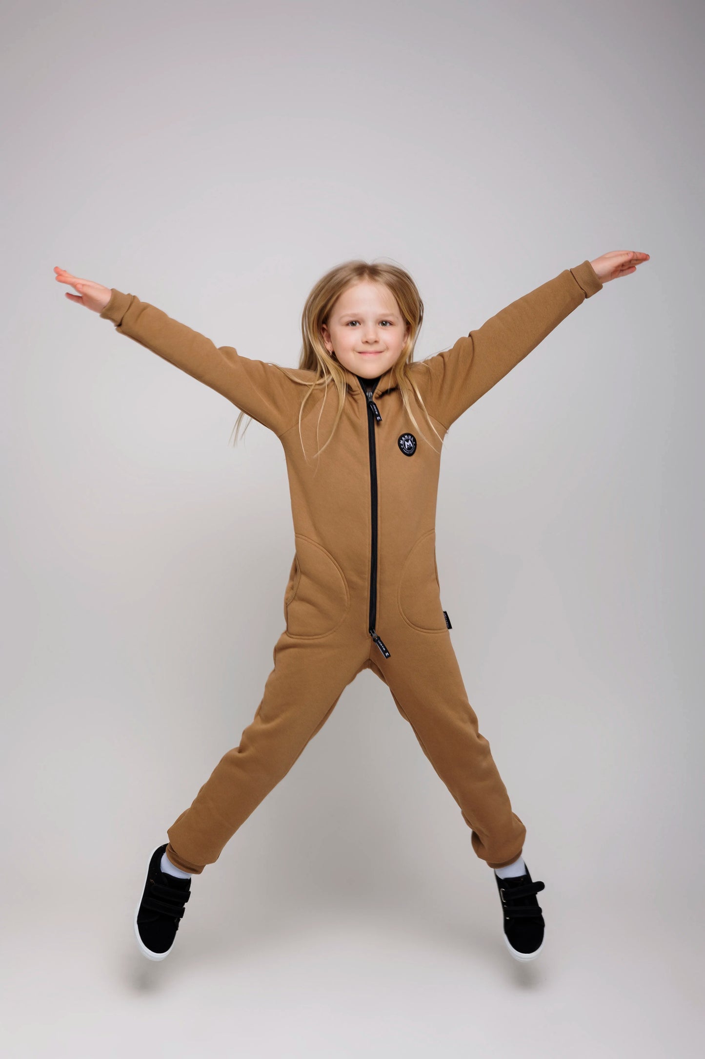 Latte by MANUL® – Basic Brushed Cotton Jumpsuit / No BackZip