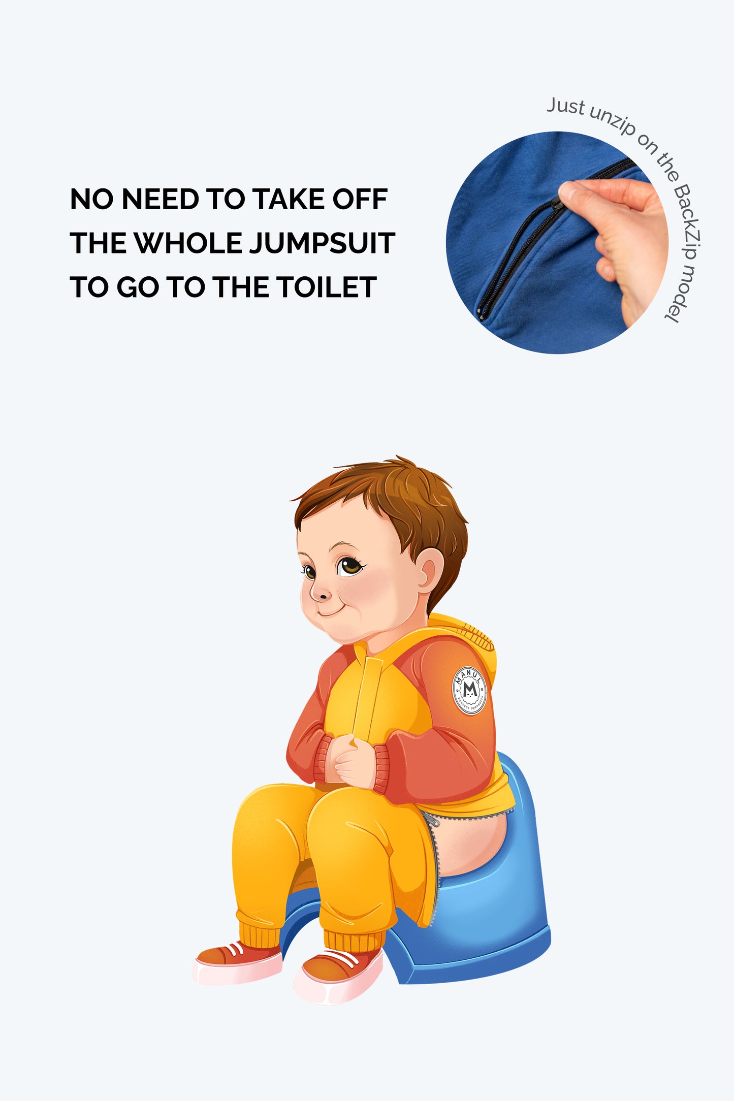 Cupcake by MANUL® - Basic BackZip Brushed Cotton Jumpsuit