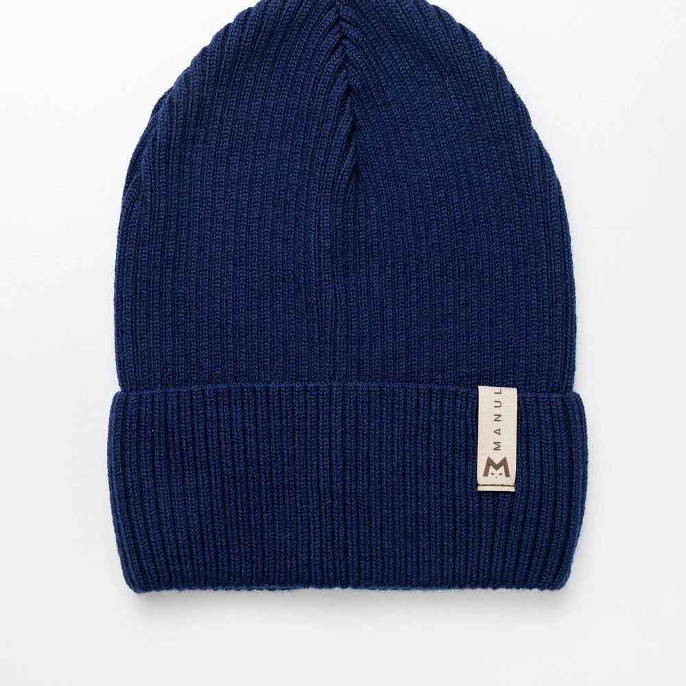 Set Navy — merino beanie & tube scarf, 100% extra fine merino wool