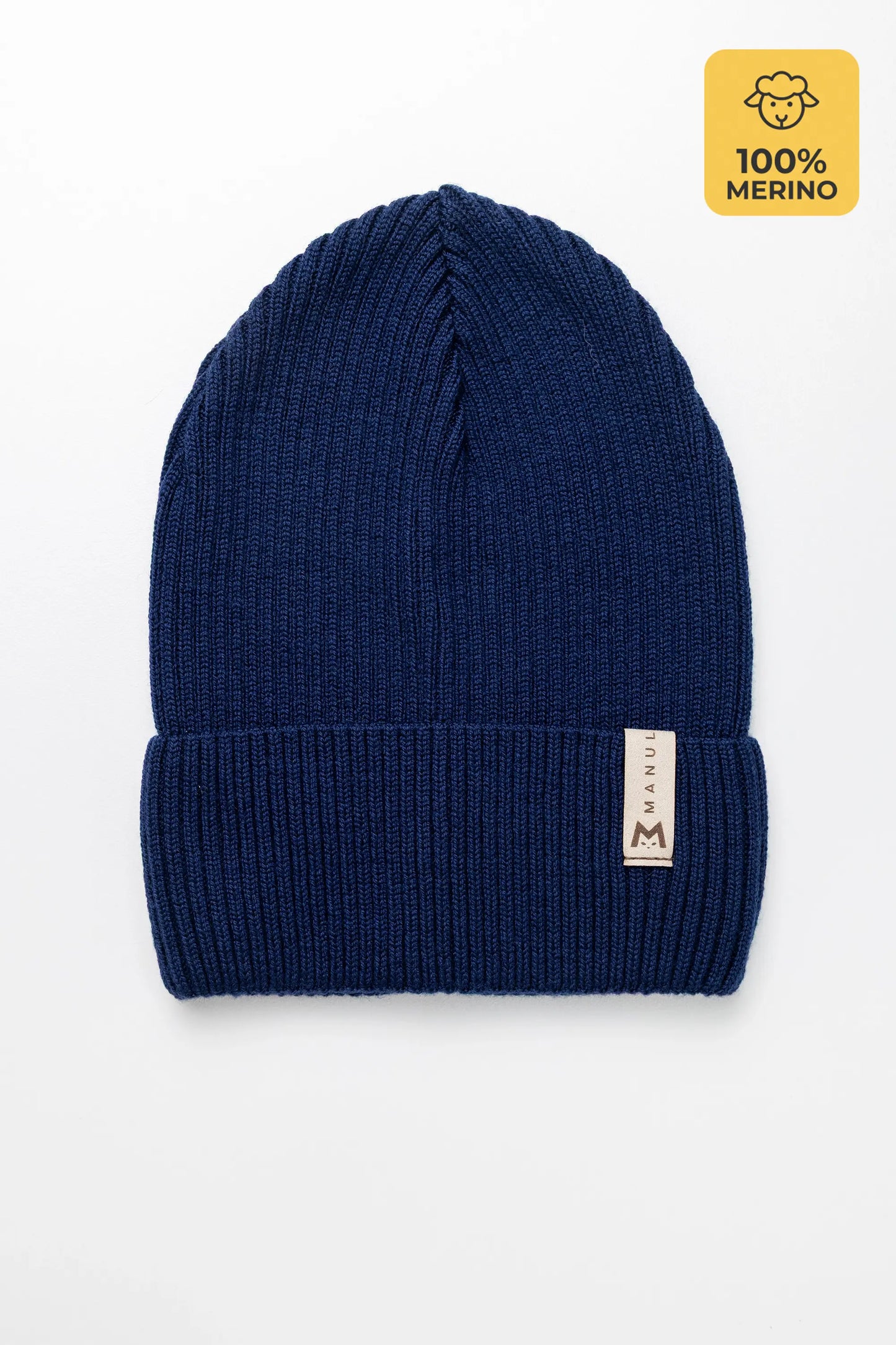 Set Navy — merino beanie & tube scarf, 100% extra fine merino wool