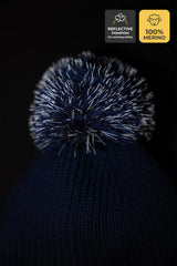Winter beanie Blush — 100% extra fine merino wool, wool-fleece lined, reflective pom-pom