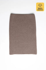 Set Mocha — merino beanie & tube scarf, 100% extra fine merino wool