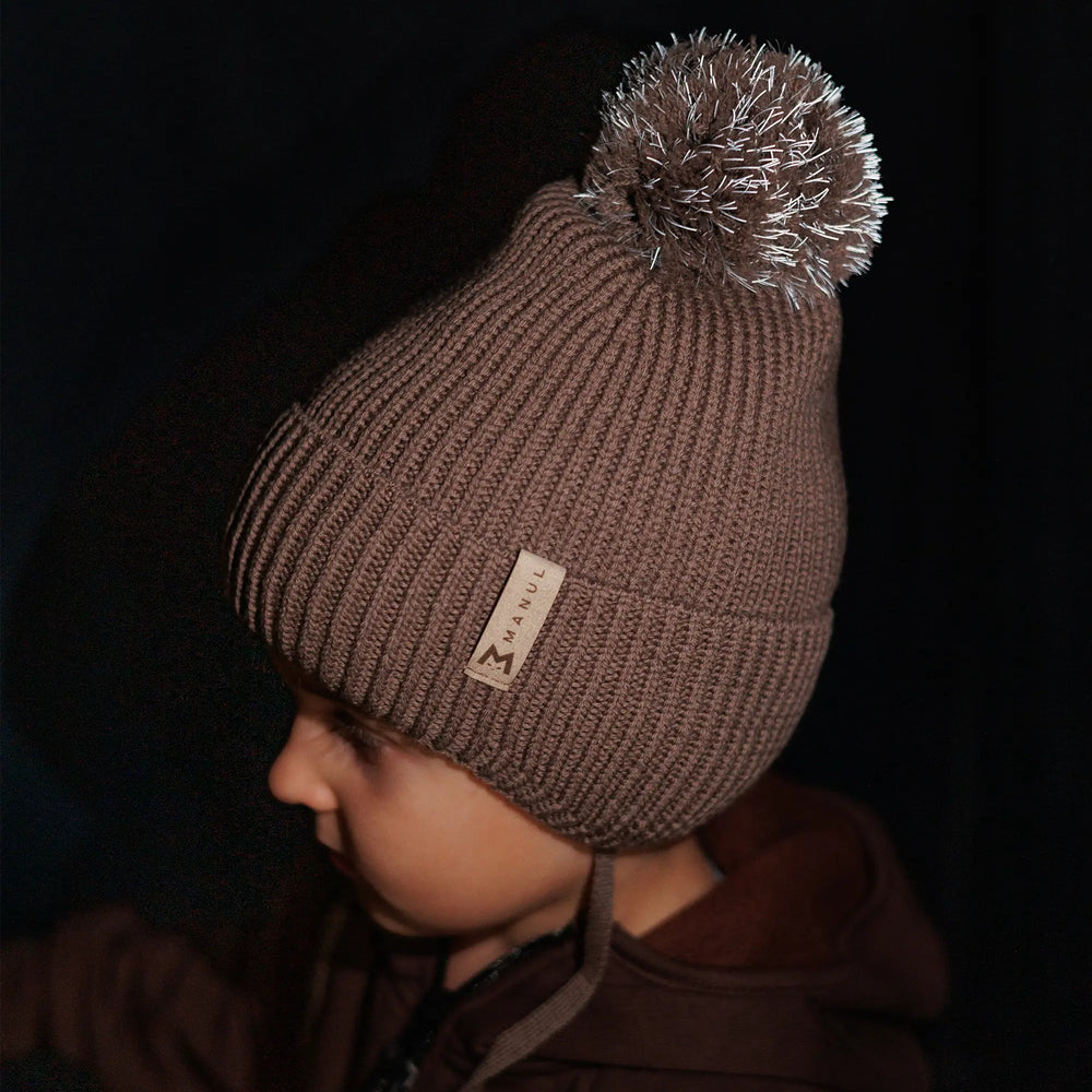 
                      
                        Winter beanie Blush — 100% extra fine merino wool, wool-fleece lined, reflective pom-pom
                      
                    