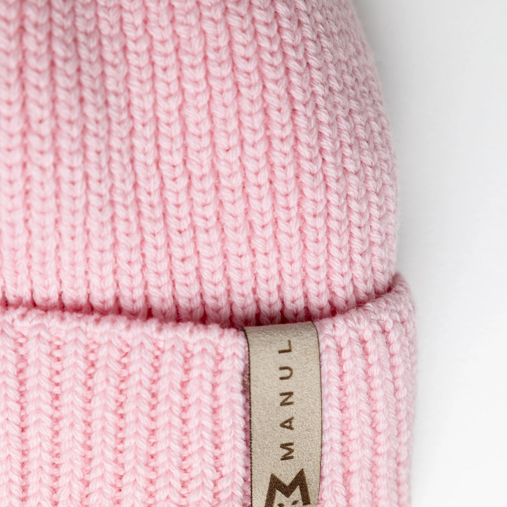 
                      
                        Winter beanie Blush — 100% extra fine merino wool, wool-fleece lined, reflective pom-pom
                      
                    