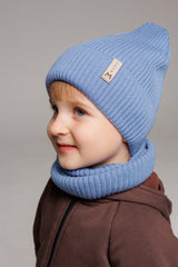 Set Sky — merino beanie & tube scarf, 100% extra fine merino wool