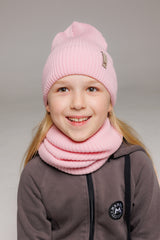 Set Blush — merino beanie & tube scarf, 100% extra fine merino wool
