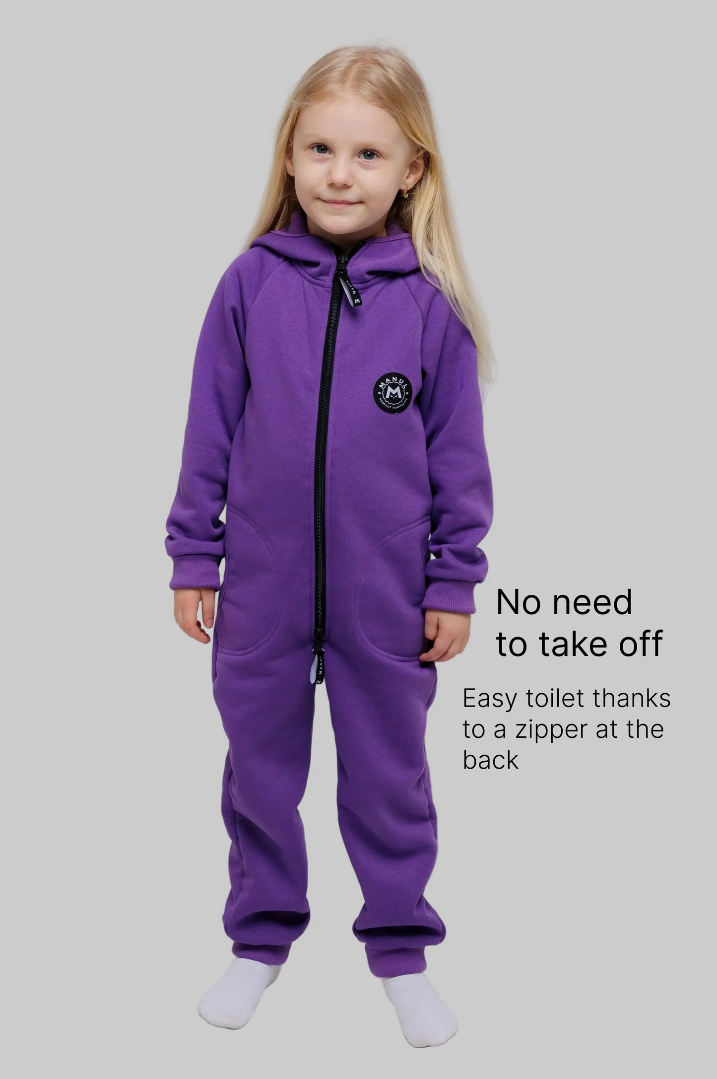 BackZip bavlněný overal — Grape