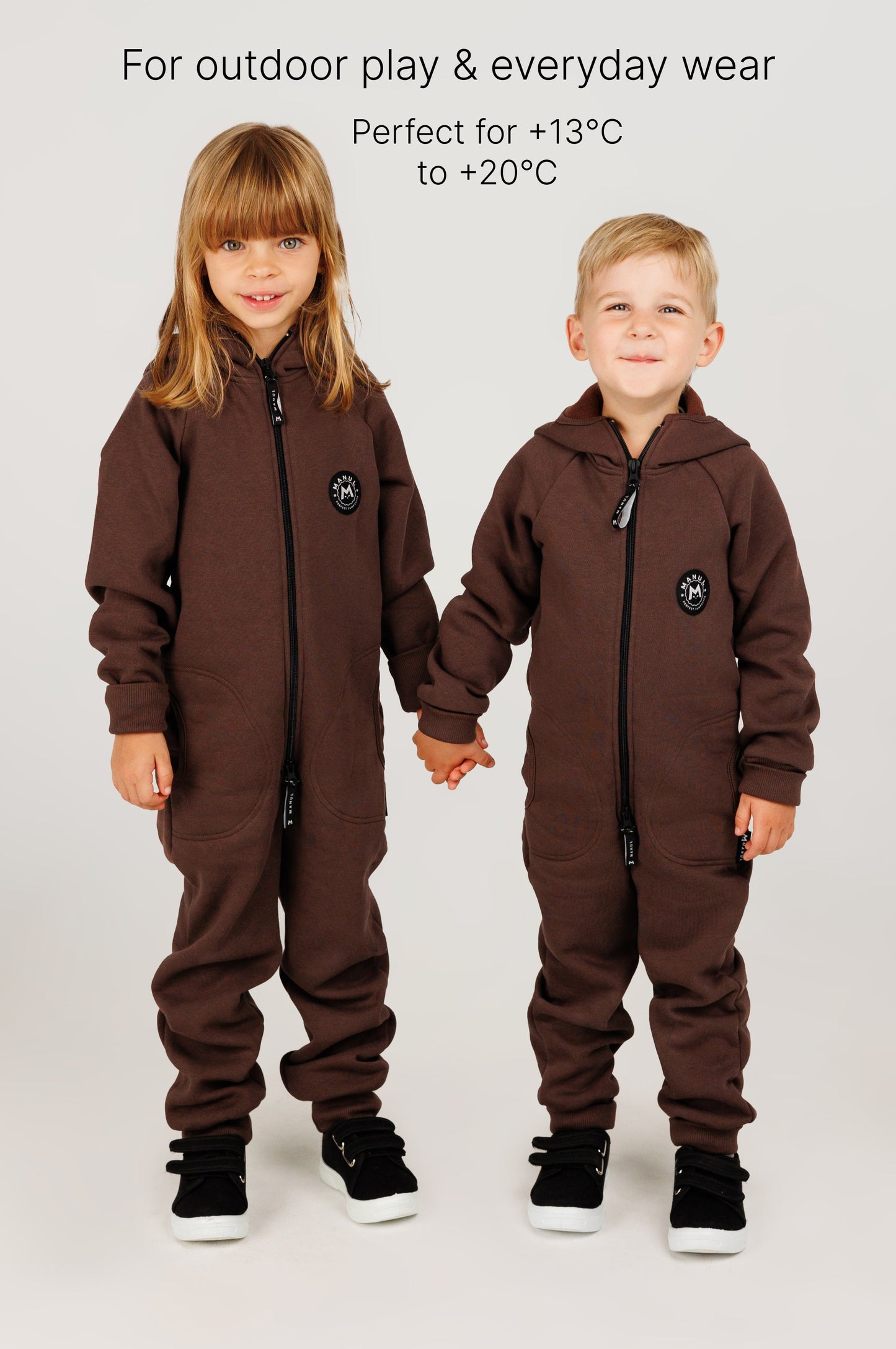 BackZip Cotton Jumpsuit — Brownie