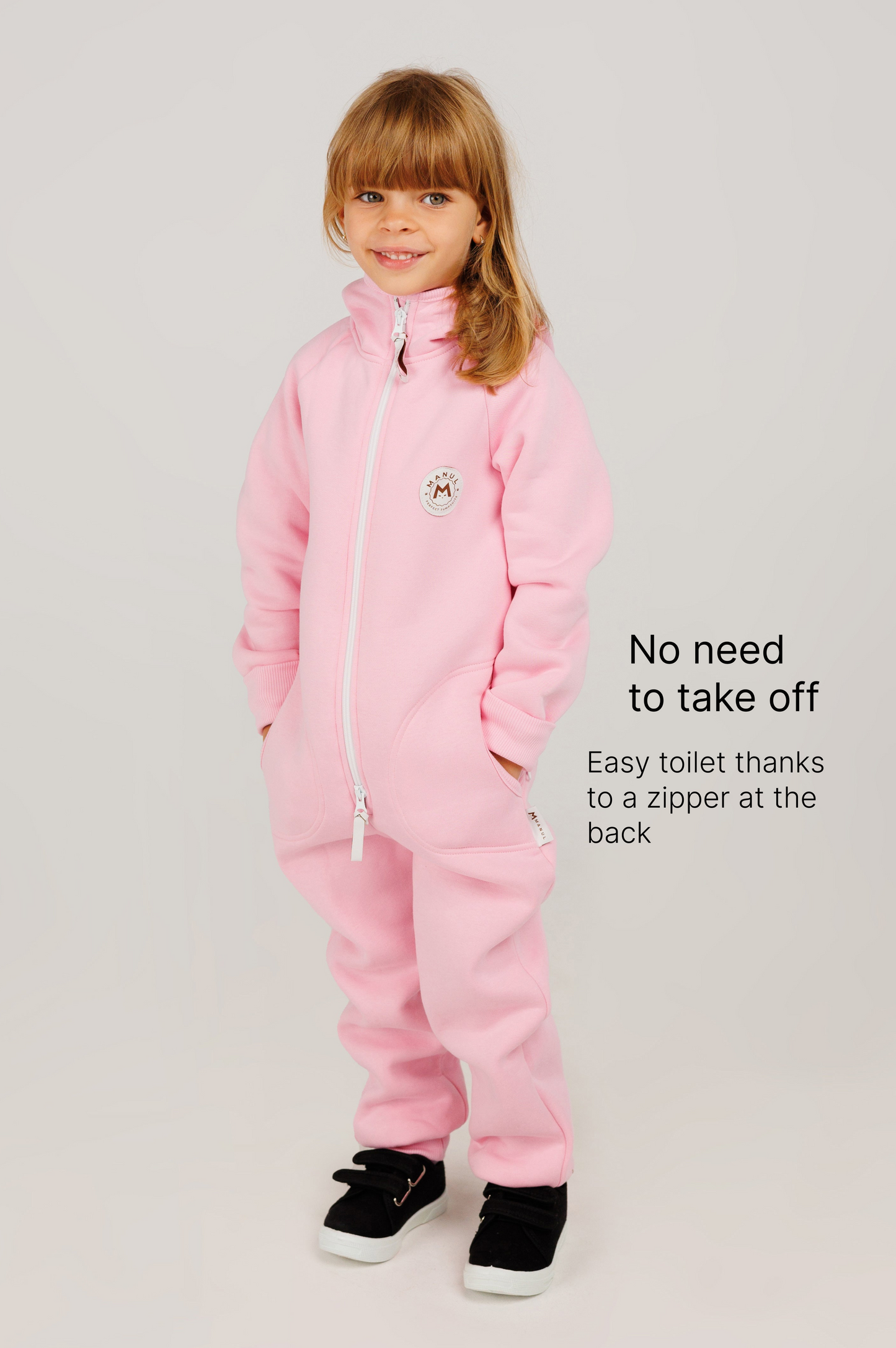 BackZip bavlněný overal — Flamingo