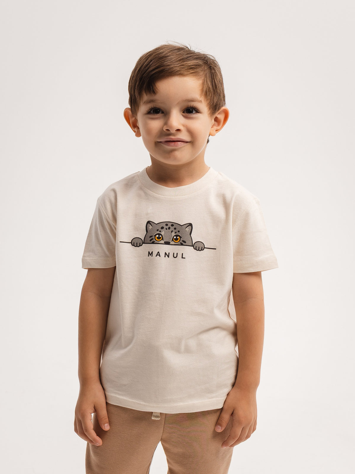 Curious Manul T-Shirt — Natural Raw