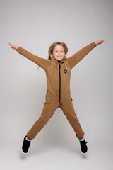 Latte by MANUL® – Basic Brushed Cotton Jumpsuit / No BackZip